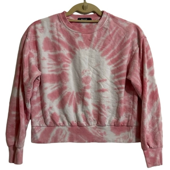 Jolie & Joy Other - JOLIE & JOY Youth Girls M/10-12 Pink White Tie-Dye Crewneck Sweatshirt